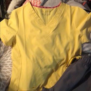 Heart and Soul yellow scrub top. Size small.